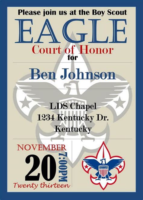 Eagle Scout Invitations Free Printable